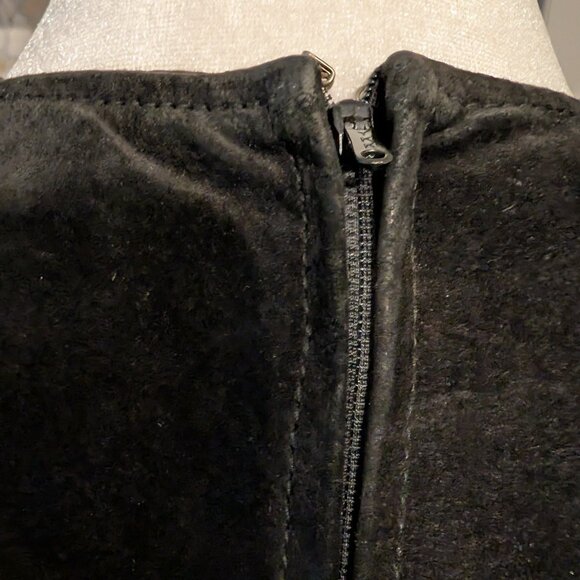 Black Pig Suede Dress Maxi, Long Sleeves, Vintage, Sz 12, Bonwit Teller Designer - Picture 5 of 11